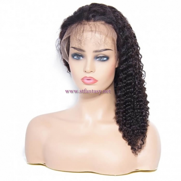 ST Fantasy Human Hair 150% Density Jerry Curly Lace Front Wigs With Baby Hair