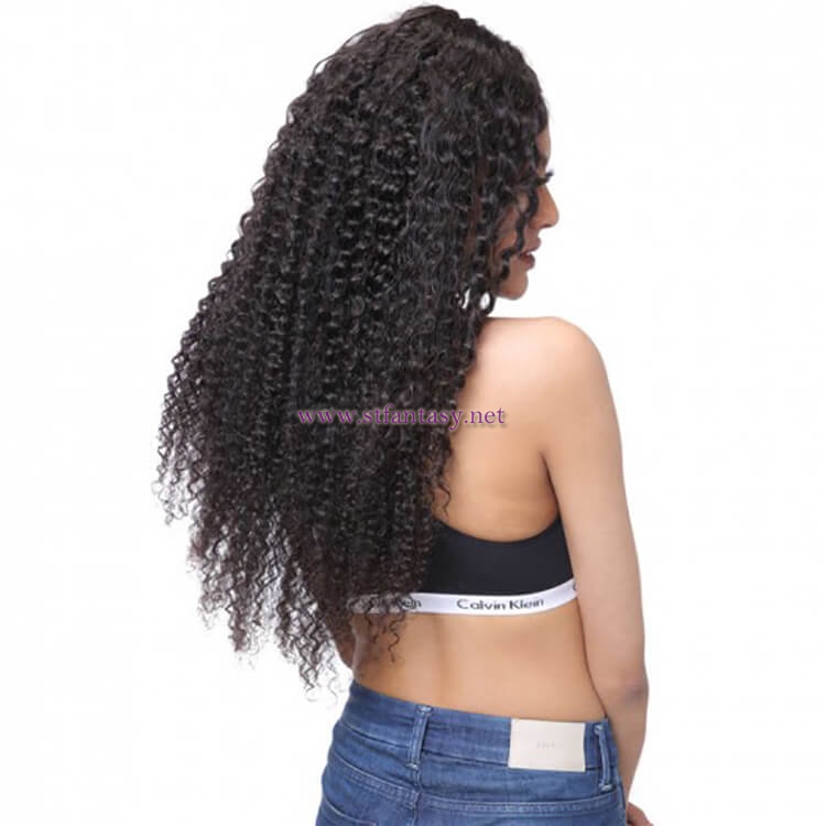 ST Fantasy Middle Part Long Jerry Curly Lace Front Wig