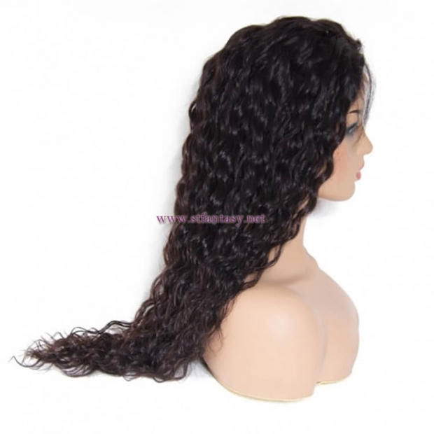ST Fantasy Long Deep Wave Free Part Lace Front Human Hair Wig With Baby Hair