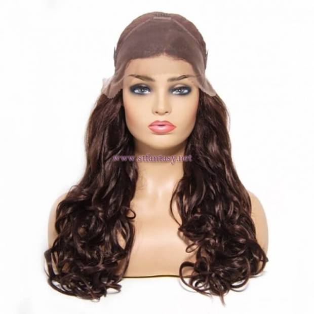 ST Fantasy Luxurious Long Wavy Lace Front Wigs Human Hair 2 Colors