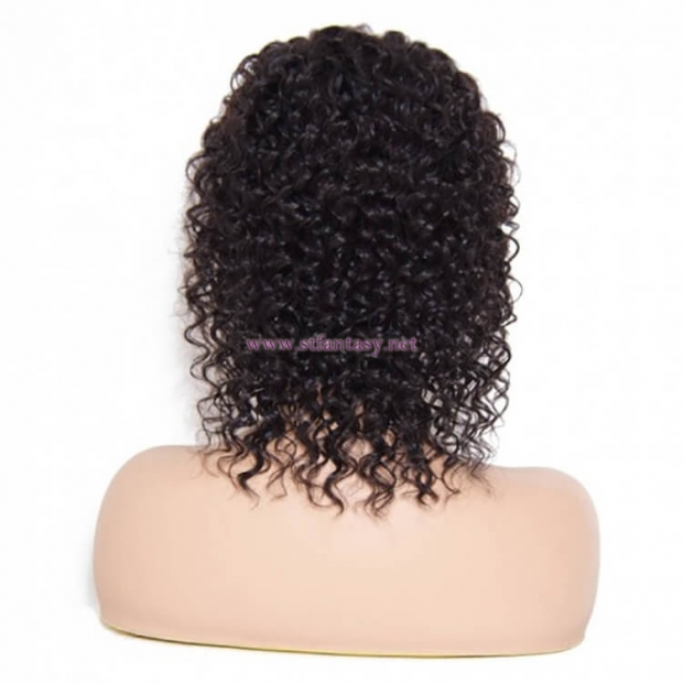 ST Fantasy Pre-Plucked Medium Long Curly Lace Front Human Hair Wig With Baby Hair