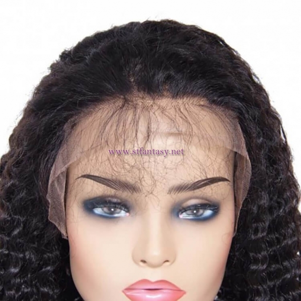 ST Fantasy Human Hair 150% Density Jerry Curly Lace Front Wigs With Baby Hair