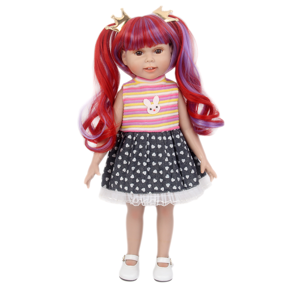 Fantasy Wig Fashion Doll Wig Synthetic Red Two Tone Hair 18 inch American Girl Doll Wigs