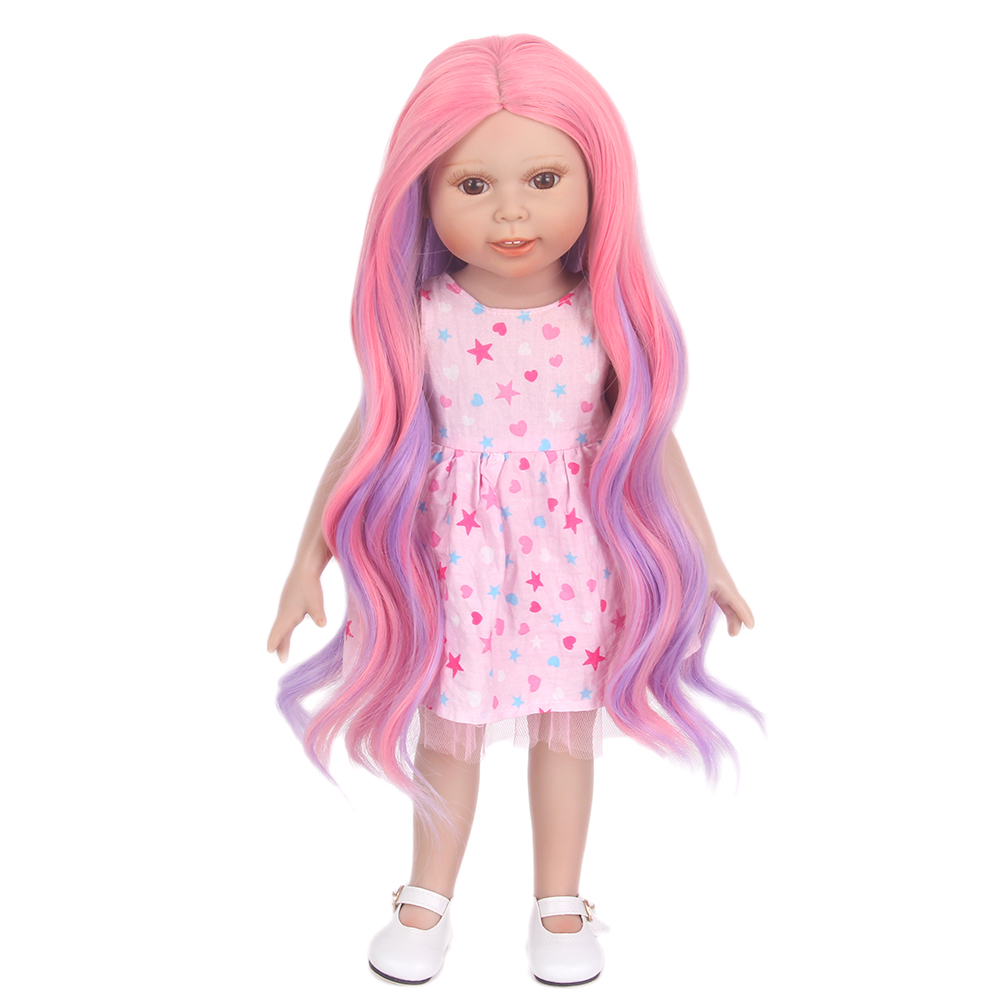 STFantasy Fashion Pink body Wave Wig American Girl Doll Wigs For 17 Inch