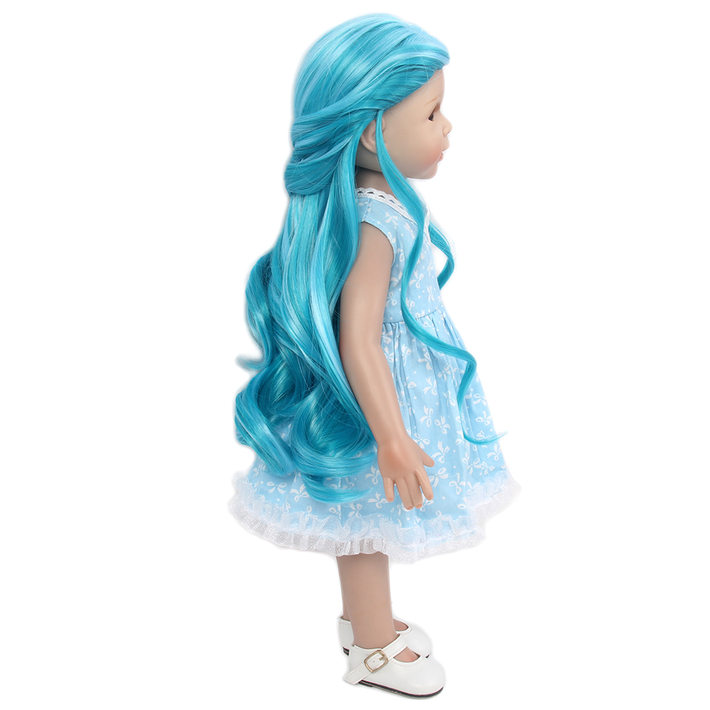 America Doll Wigs Long Curly Blue Wig GF-B4620#TF2513BHTF2512