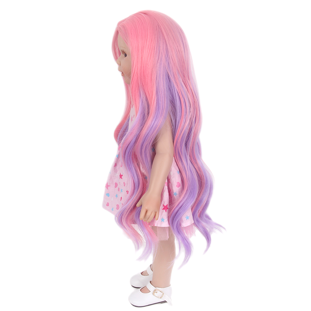STFantasy Fashion Pink body Wave Wig American Girl Doll Wigs For 17 Inch