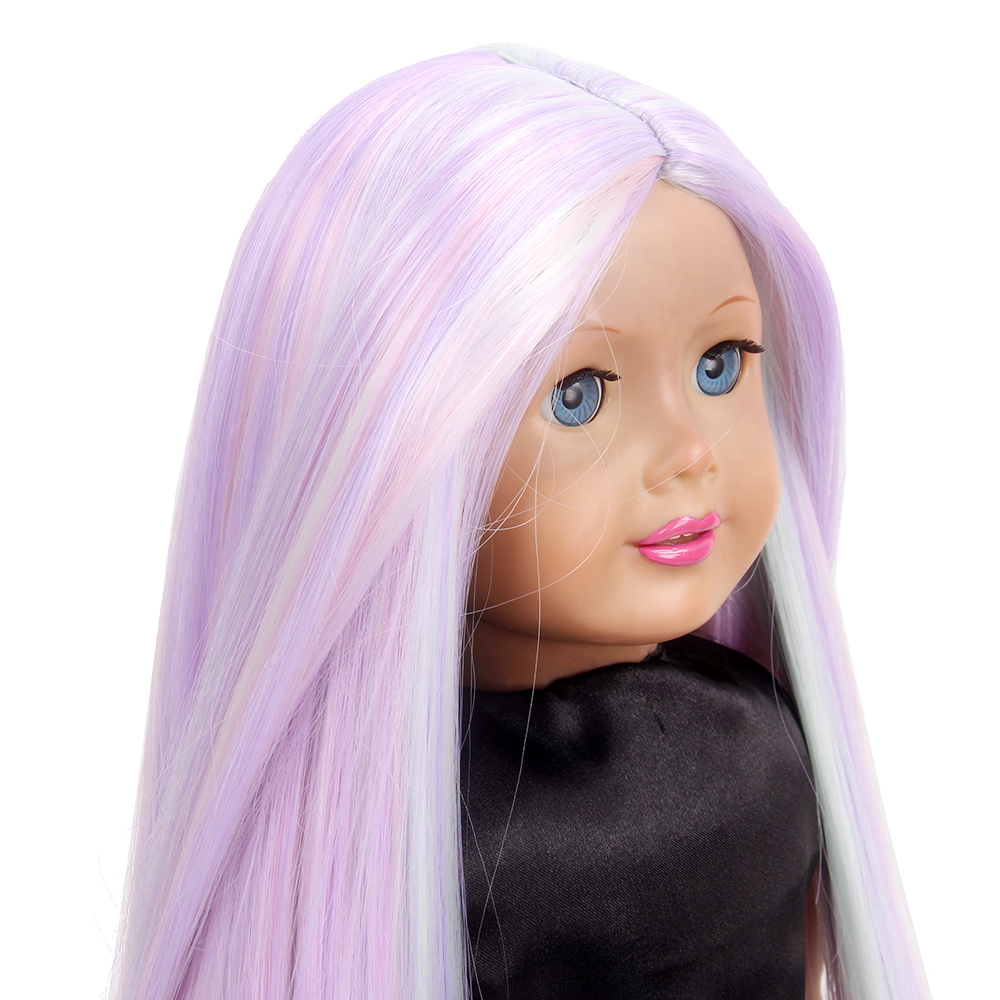 Fantasy American Girl Doll Wigs Ombre Purple Mint Green Long Straight Hairpiece Wholesale BJD Doll Wigs