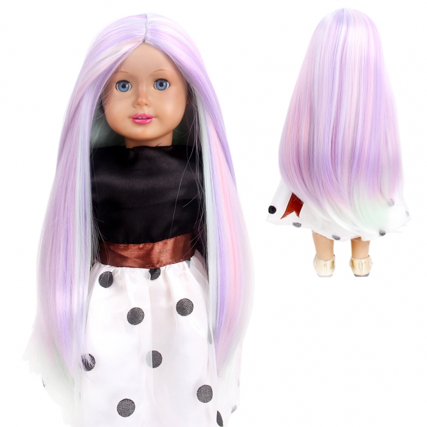 Fantasy American Girl Doll Wigs Ombre Purple Mint Green Long Straight Hairpiece Wholesale BJD Doll Wigs