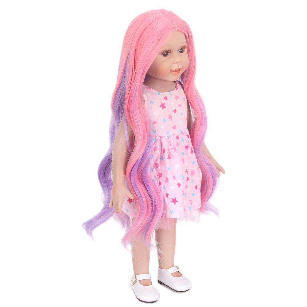 STFantasy Fashion Pink body Wave Wig American Girl Doll Wigs For 17 Inch