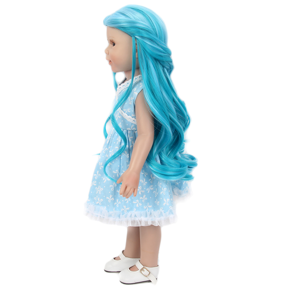 America Doll Wigs Long Curly Blue Wig GF-B4620#TF2513BHTF2512