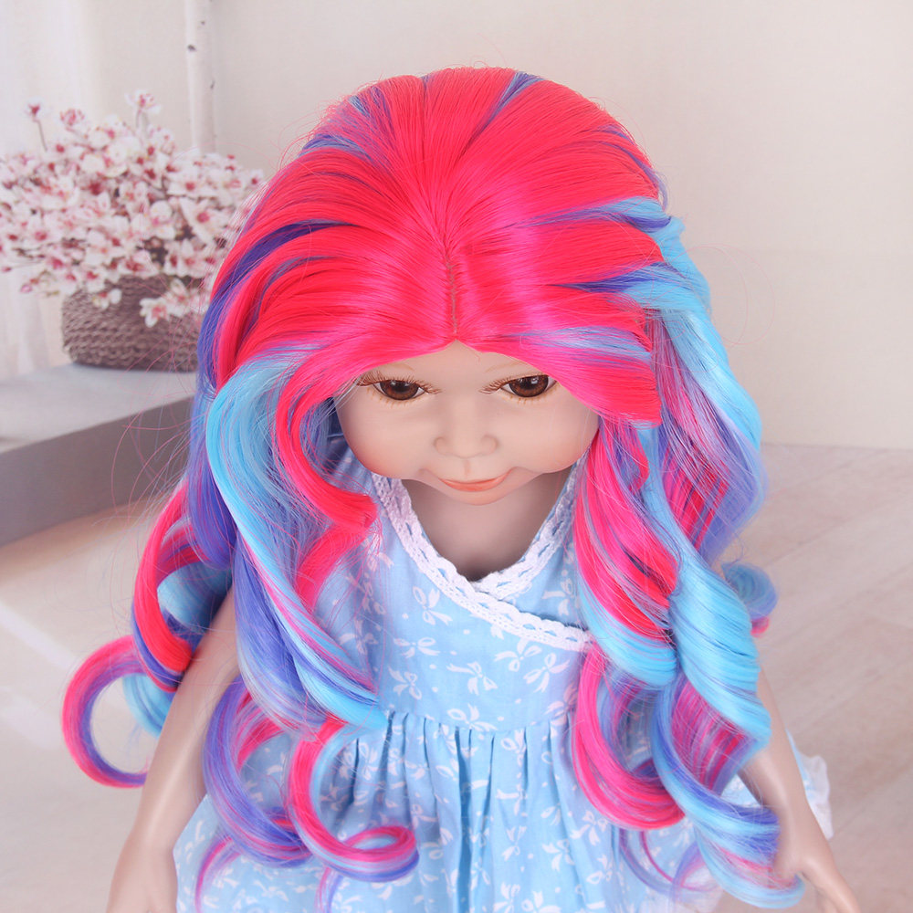 STFantasy Fashion ombre Blue Water Wave Wig American Girl Doll Wigs For 13 Inch