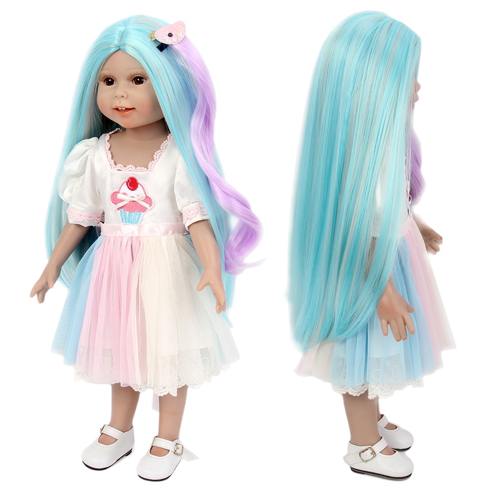 Fantasy Wig Fashion Doll Wig Synthetic Bule Hair 18 inch American Girl Doll Wigs