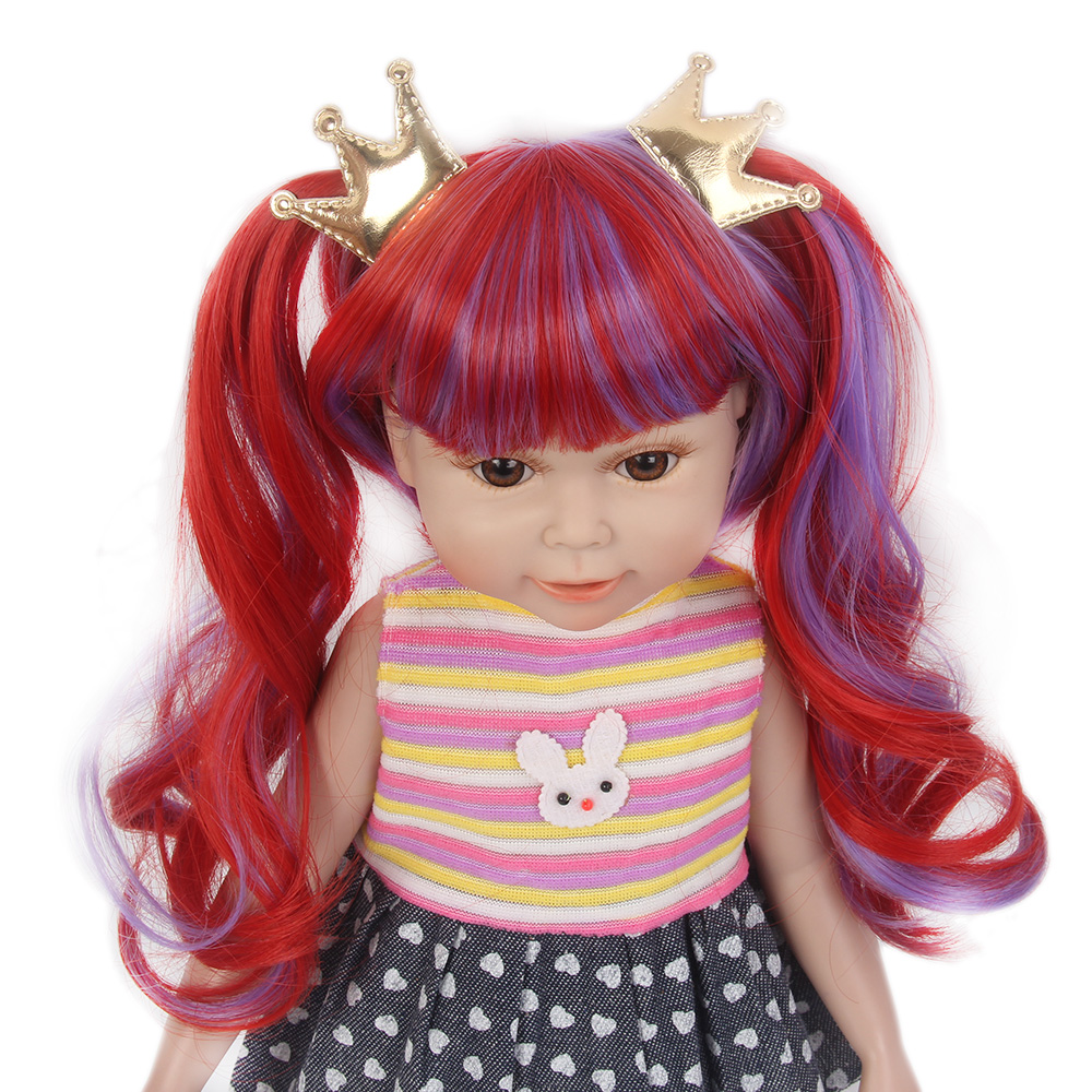 Fantasy Wig Fashion Doll Wig Synthetic Red Two Tone Hair 18 inch American Girl Doll Wigs