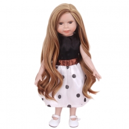 STFantasy Fashion Brown Water Wave Wig American Girl Doll Wigs For 16 Inch