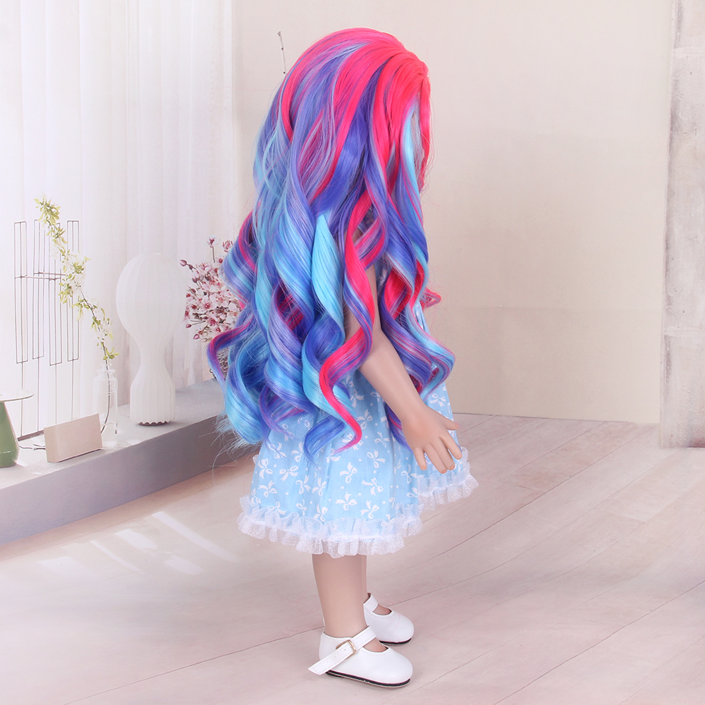 STFantasy Fashion ombre Blue Water Wave Wig American Girl Doll Wigs For 13 Inch