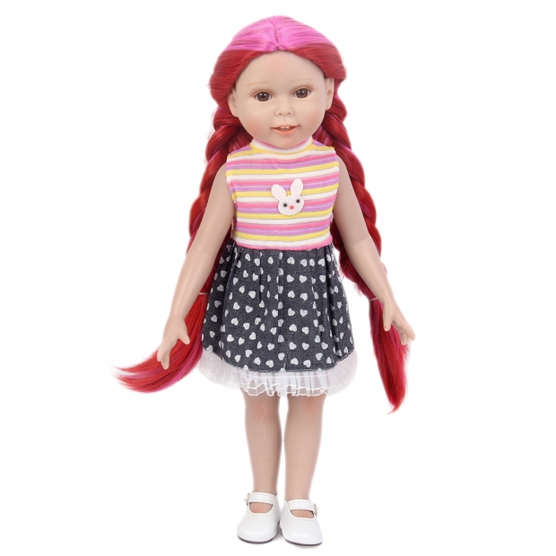 Fantasy Wig Fashion Doll Wig Synthetic Red Two Tone Braiding Hair 18 inch American Girl Doll Wigs