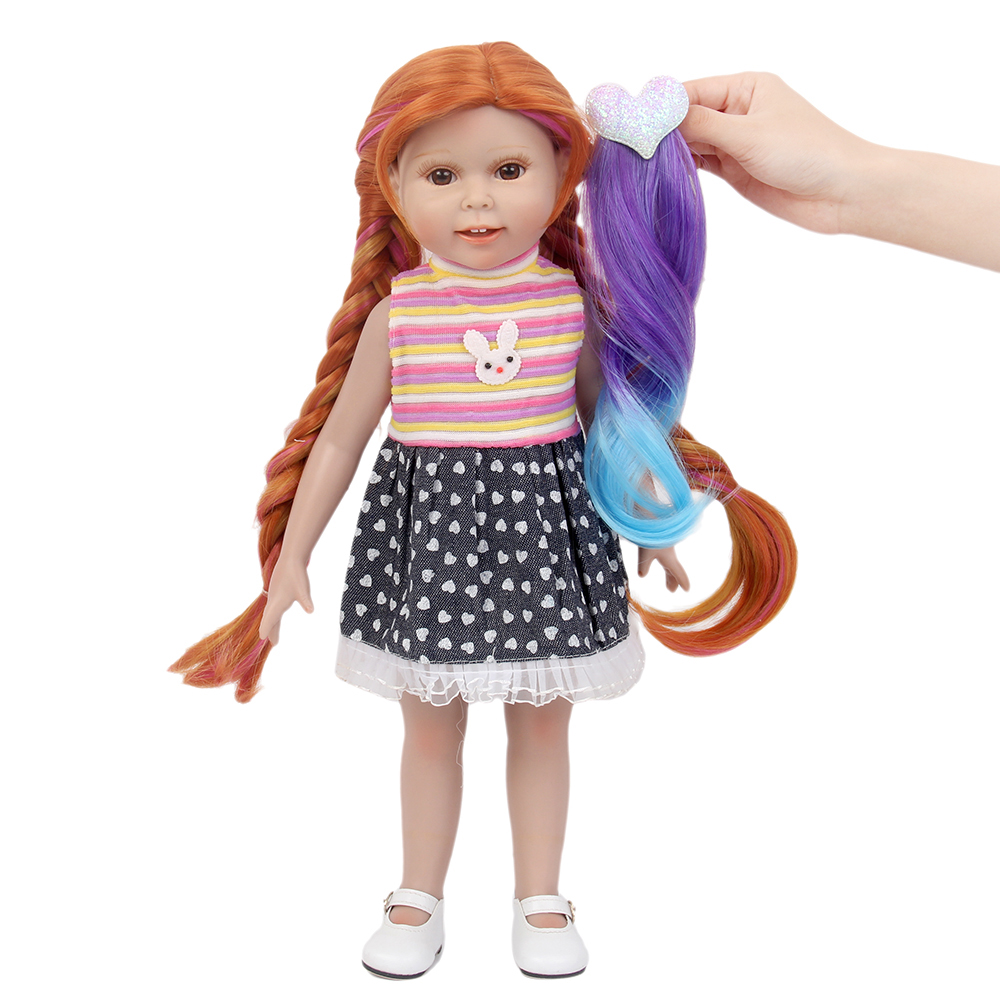 Fantasy Wig Fashion Doll Wig Synthetic Red Two Tone Braiding Hair 18 inch American Girl Doll Wigs