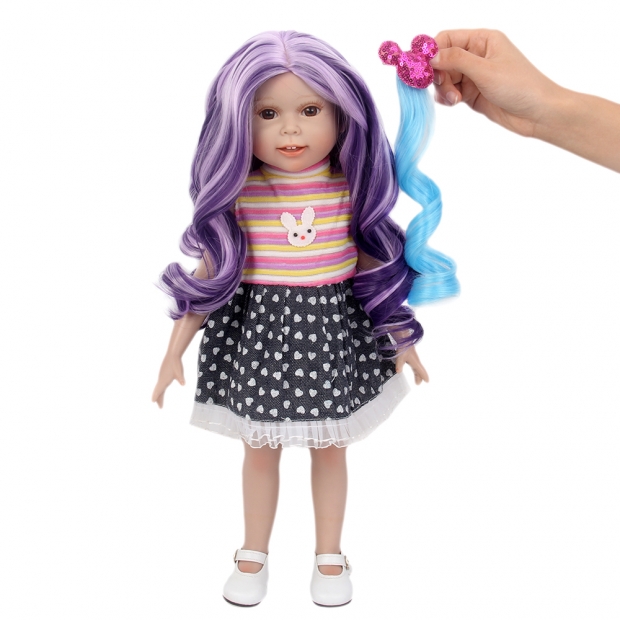 Fantasy Wig Fashion Doll Wigs Synthetic Purple Hair Wig American Girl 18 inch Wig For Doll