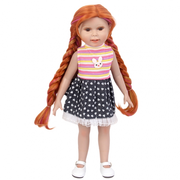 Fantasy Wig Fashion Doll Wig Synthetic Red Two Tone Braiding Hair 18 inch American Girl Doll Wigs