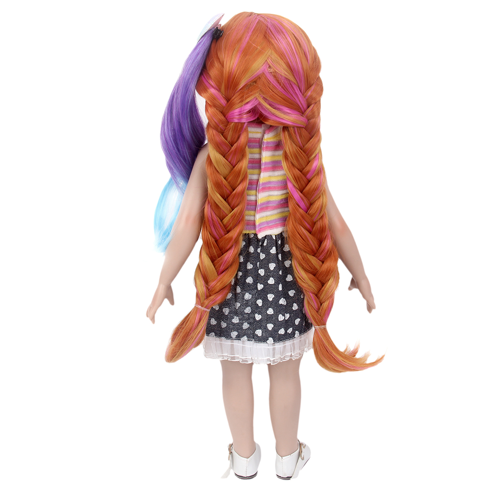 Fantasy Wig Fashion Doll Wig Synthetic Red Two Tone Braiding Hair 18 inch American Girl Doll Wigs