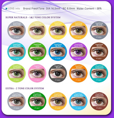 Buy 2 pairs, 1 FREE - Korean FreshTone color contact lens 50 colors