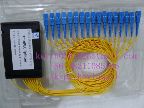 1x16 PLC siglemode  Splitter, Fiber Optic PLC Splitter with SC connector SC/UPC