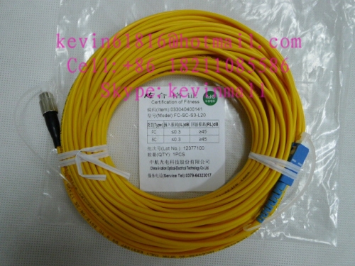 20 meters long 3mm, fiber optical patch cord cables with FC-SC or SC-FC Connector, single model single core