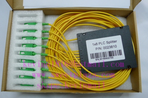 1x8 PLC Splitter,siglemode,SC/APC, FC,ST,LC,SC/PC connector