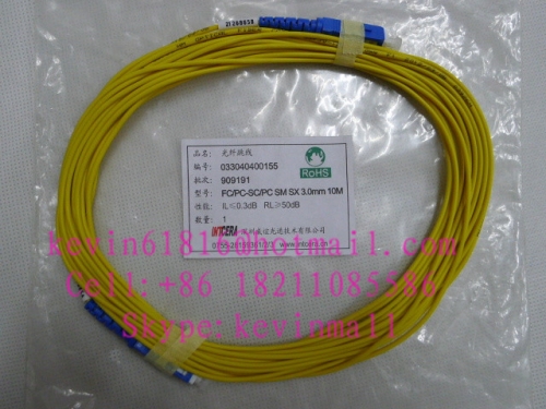10 meters, 2mm fiber optical patch cord cables with SC-SC Connector, single model single core
