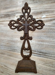 Cast Iron Standing Tabletop Cross JC5-15058