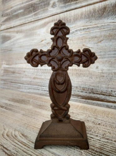 Cast Iron Standing Tabletop Cross JC5-15052