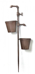 CAST IRON GARDEN STAKE WITH POTS