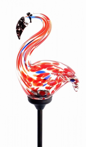 Decorative Handmade Glass Garden Solar Lights  - FLAMINGO