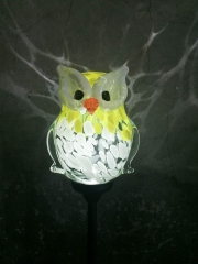 Decorative Handmade Glass Garden Solar Lights  - OWL