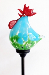 Decorative Handmade Glass Garden Solar Lights  - ROOSTER