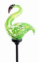 Decorative Handmade Glass Garden Solar Lights  - FLAMINGO