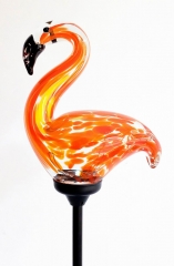 Decorative Handmade Glass Garden Solar Lights  - FLAMINGO