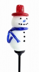 Decorative Handmade Glass Garden Solar Lights  - SNOWMAN