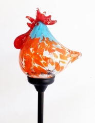 Decorative Handmade Glass Garden Solar Lights  - ROOSTER