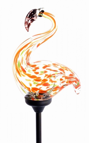 Decorative Handmade Glass Garden Solar Lights  - FLAMINGO