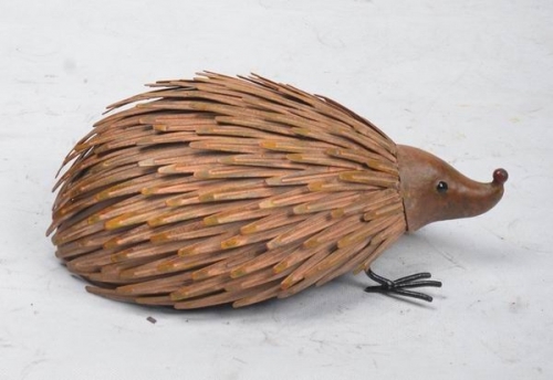 Rustic Metal Hedgehog Yard Art Barn Farm