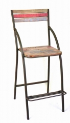 Metal and Wooden Folding Bar Chair