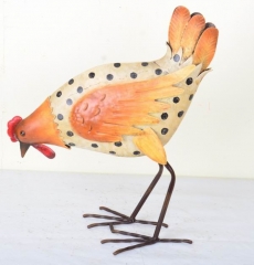 Hand Paint Metal ROOSTER Chicken Yard Art Barn Farm