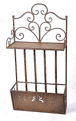 2-Tier Rustic Metal Wall Rack