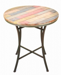 Metal and Wooden Round Table