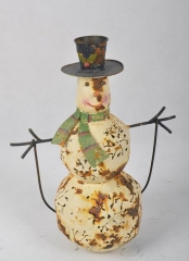 Metal Snowman Candle Holder