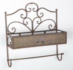 Rustic Metal Wall Towel Rack