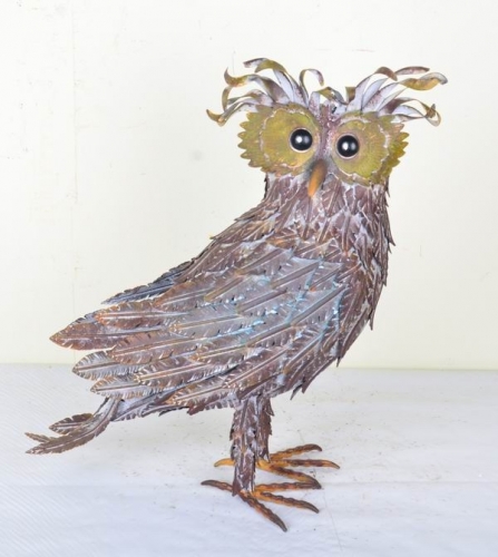 Hand Paint Metal Owl Yard Art Barn Farm