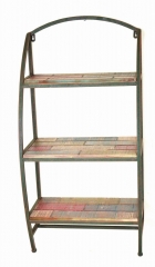 3-Tier Metal and Wooden Wall Rack