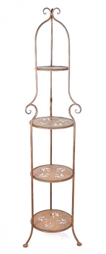 4-Tier Rustic Metal Plant Stand